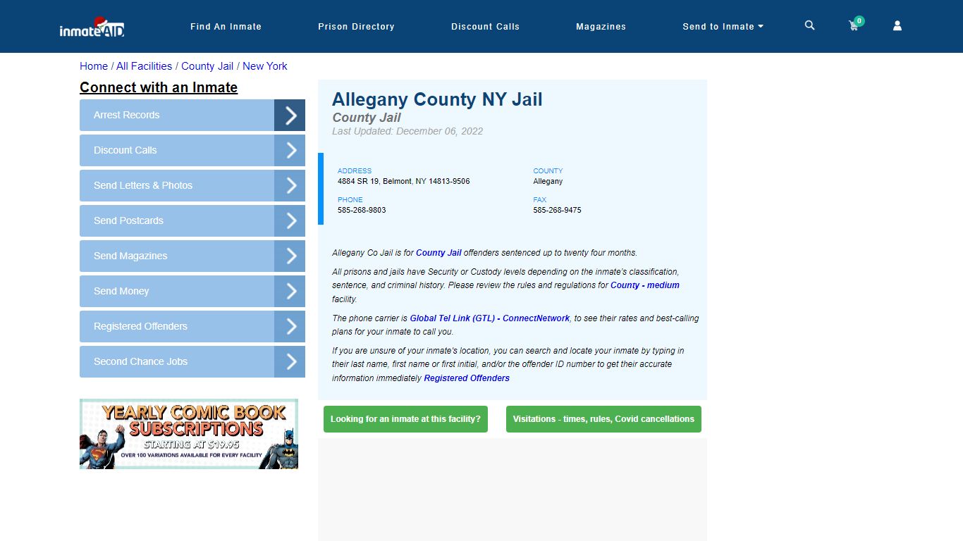 Allegany County NY Jail - Inmate Locator - Belmont, NY